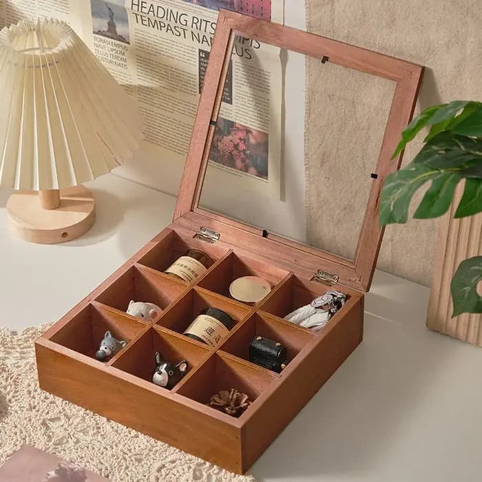 Boîte de rangement de bijoux de bureau Vintage