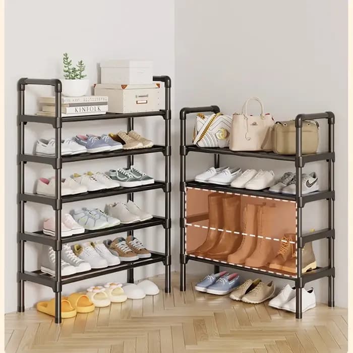 Étagère à chaussures en métal à plusieurs niveaux