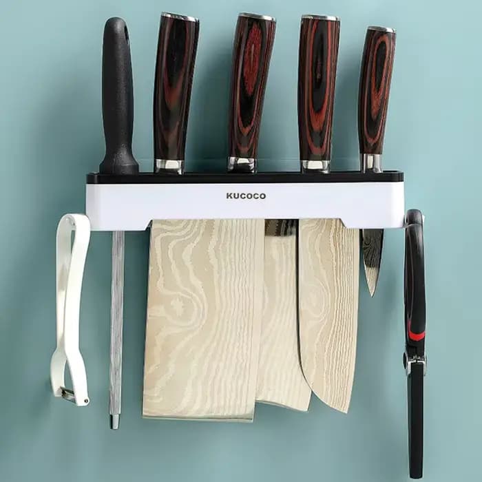 Porte-couteau de cuisine mural multifonctionnel, support de couteaux, couverts de maison, support de
