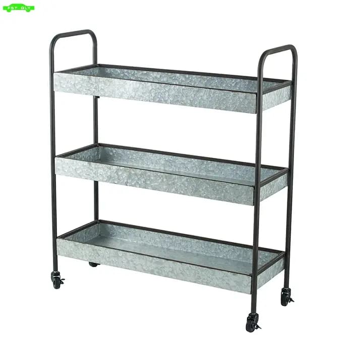 Étagère Galvanisée à 3 Niveaux, 35x12.5x40 Pouces