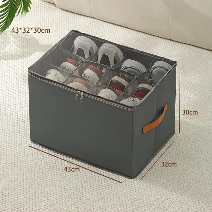 Organisateur de chaussures pliable avec couvercle - Boîte de rangement anti-poussière pour chaussure