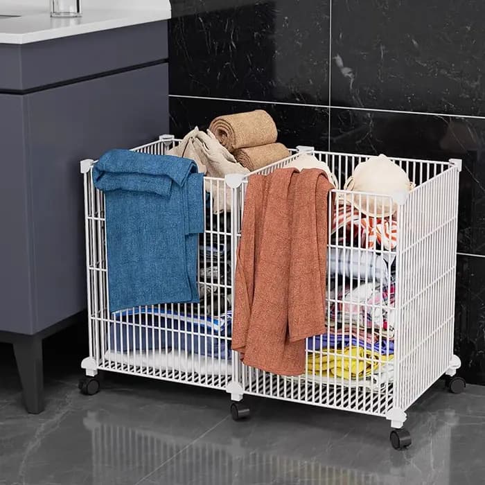 Panier de rangement pour vêtements avec roulettes