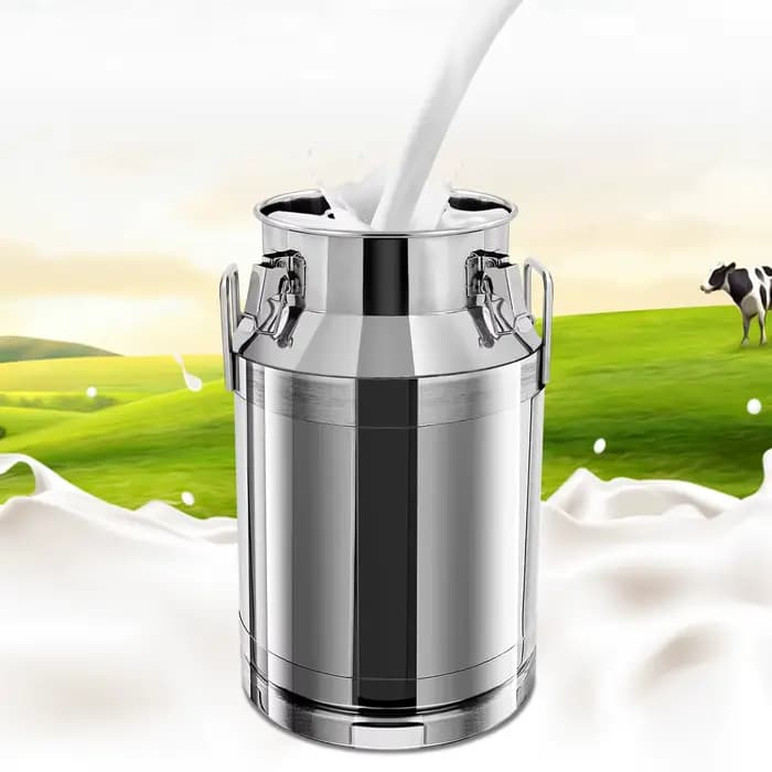 Grande boîte à lait en acier inoxydable avec couvercle scellé, carafe fourre-tout E27, 5.25, 8/10, 6