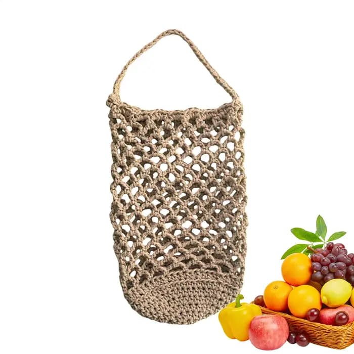 Panier de rangement mural en osier tressé pour légumes