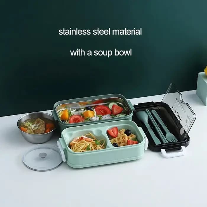 Boîte à lunch chauffante au micro-ondes en acier inoxydable