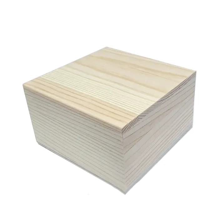 Boîte de rangement en bois avec couvercle supérieur et inférieur