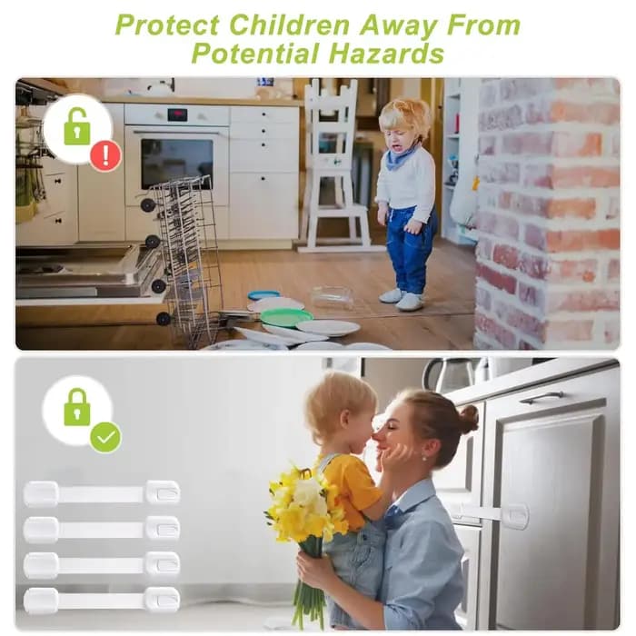 Verrous de sécurité pour armoires pour bébés – Loquets adhésifs 3M pour tiroirs