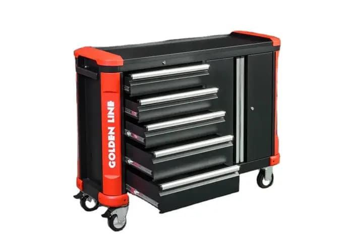 Coffre à outils en métal à 8 tiroirs et chariot