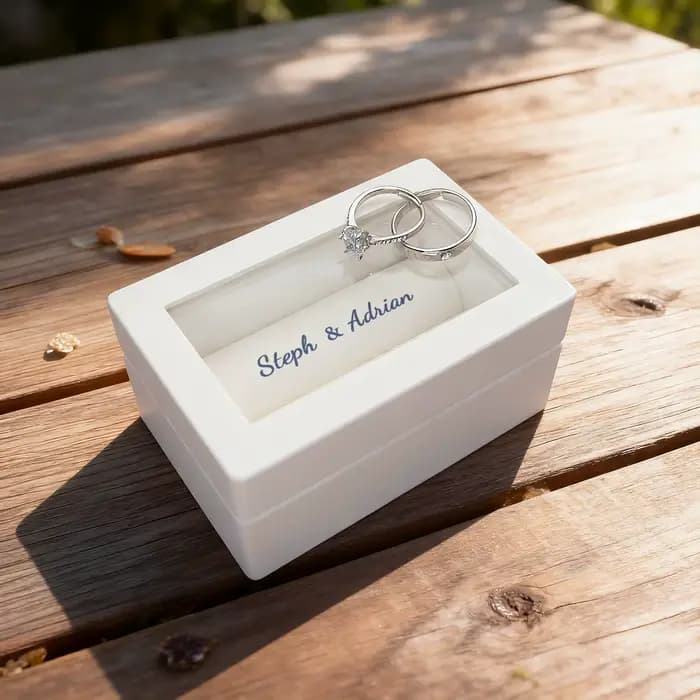 Support de boîte à bagues de mariage personnalisé