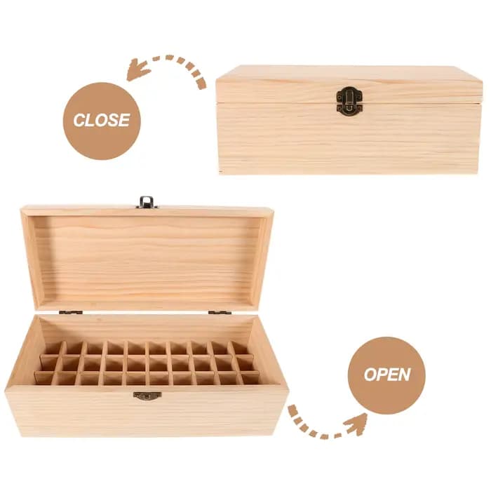 Boîte de rangement en bois pour huiles essentielles