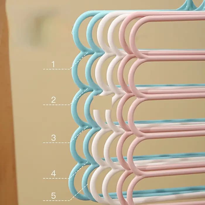 FJHANGERS-Cintres à 5 Couches pour Vêtements, Organisateurs de Rangement pour Placard, viser, Serviettes, Écharpes