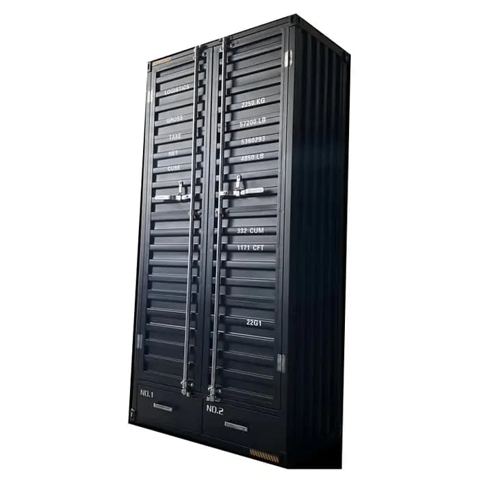 Cube noir armoire métal artisanat support lourd Patio