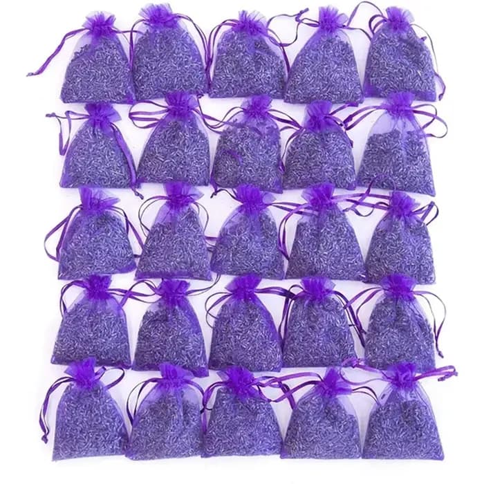 Sachets de 25 Sachets de fleurs de lavande séchées, tiroirs et placards de lavande séchées pour placard parfumé domestique