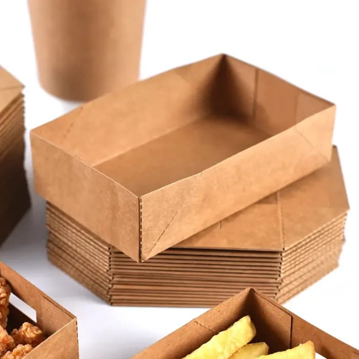 Boîte en papier Kraft pour hamburgers de poulet frit
