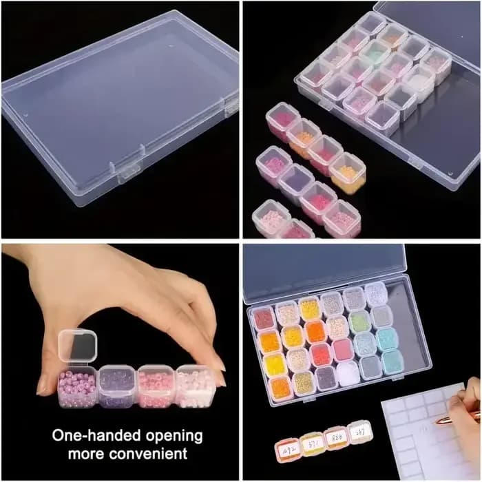 Boîte de rangement pour outils de peinture au diamant à 28 compartiments
