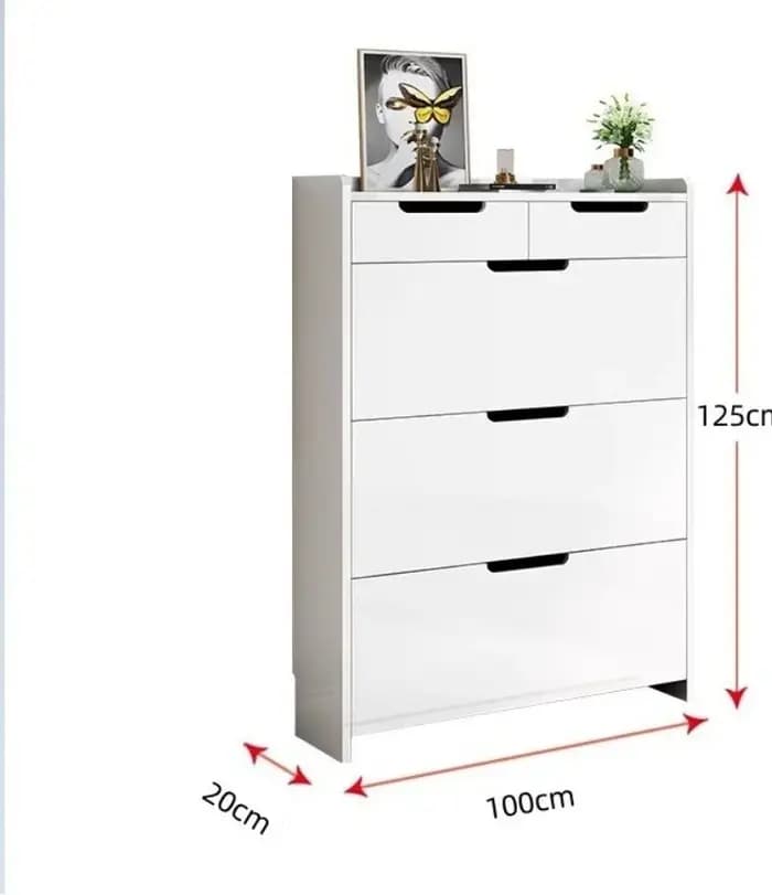 Armoire à chaussures pliante de rangement blanche au Design moderne avec bois multicouche pour meubles de salon
