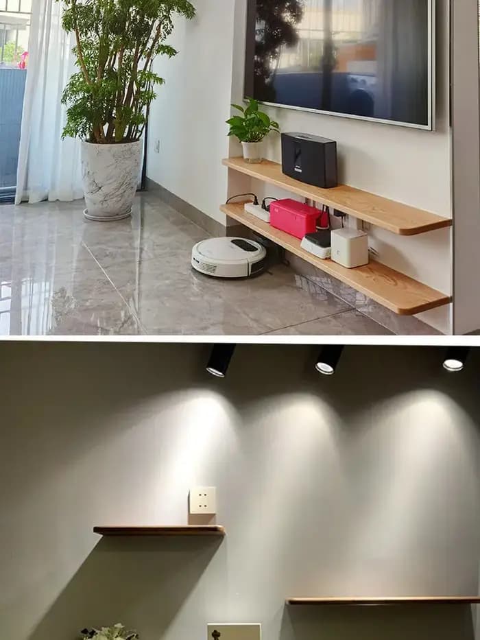 Étagère de séparation murale en bois personnalisée
