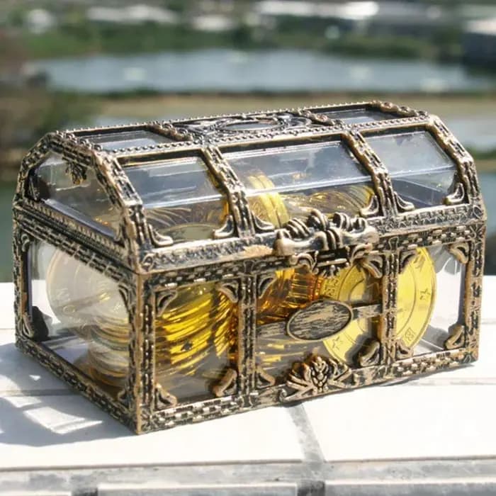 Boîte à trésors rétro transparente Pirate
