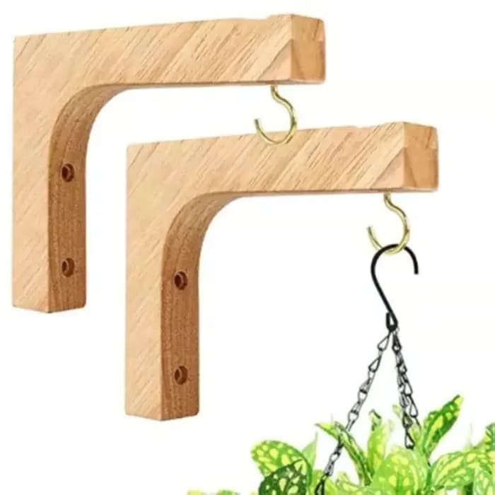 Cintres muraux nordiques en bois naturel pour plantes, crochet pour Pot de fleurs suspendu, support