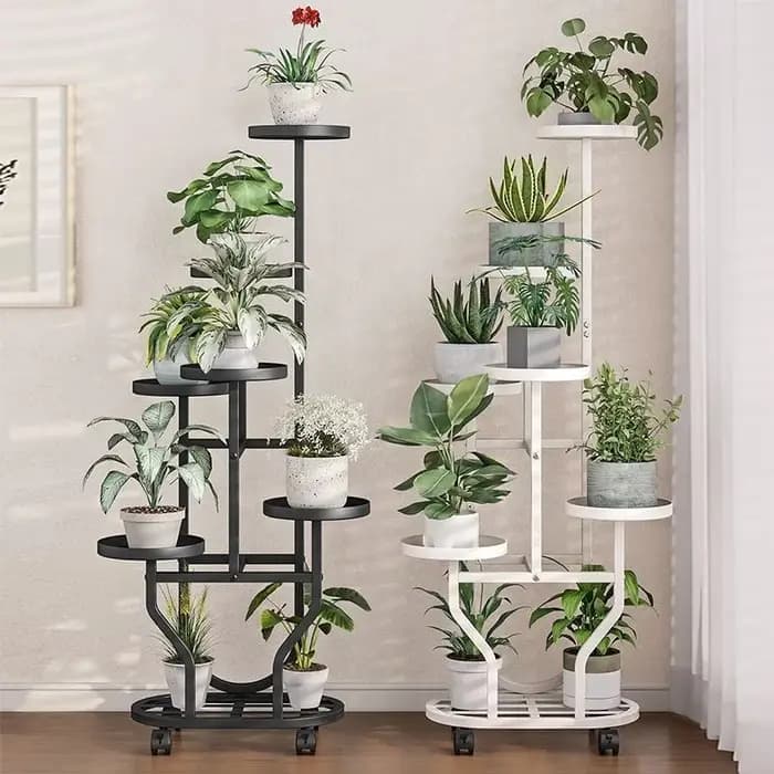 Support pour plantes, support pour fleurs, organisateur de pots de fleurs, fer à 9 couches, étagère de rangement pour plantes, support pour pots, rouleau organisateur