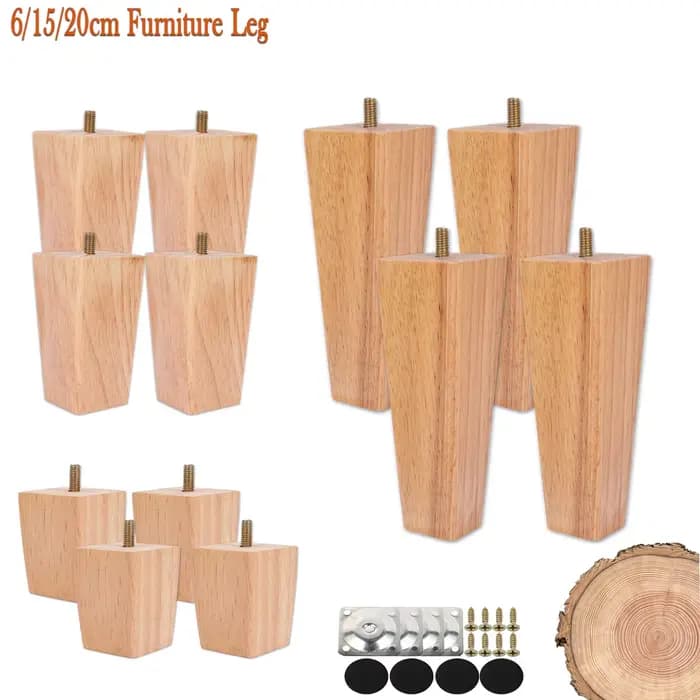 Pieds de meubles en bois naturel pieds de Table solides canapé armoires pieds lit Table chaise rempl