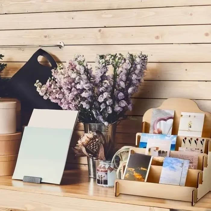 Présentoir en bois pour exposition commerciale et vente au détail – Étagère de rangement de bureau multi-usage pour