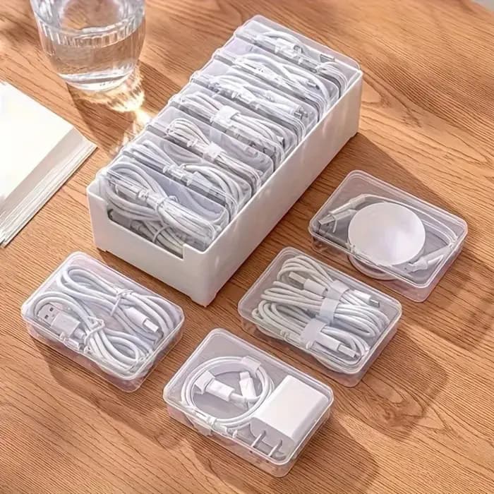 Boîte de rangement pour câbles avec 7 petites boîtes à compartiments