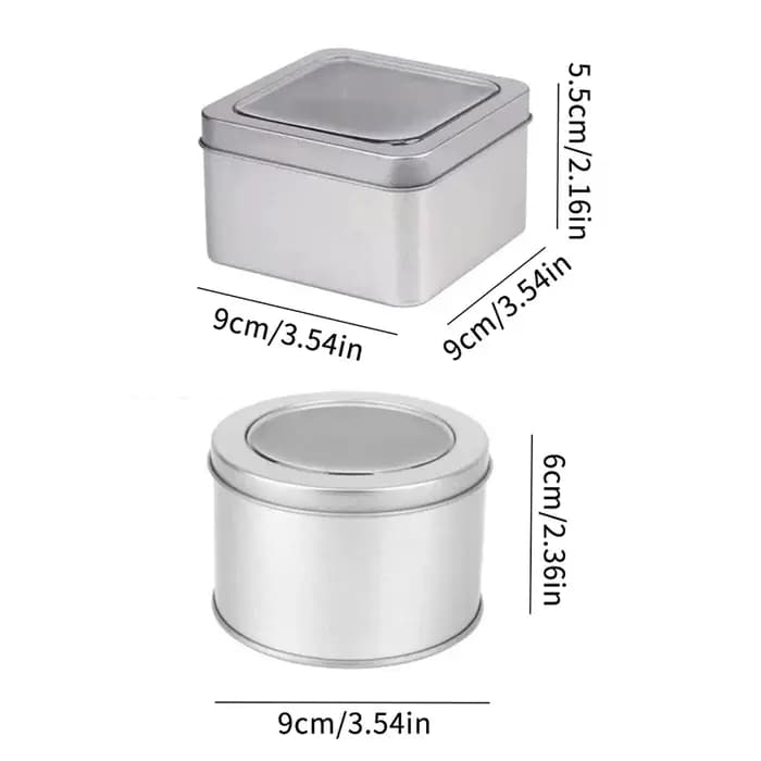 Boîte ronde carrée en fer blanc