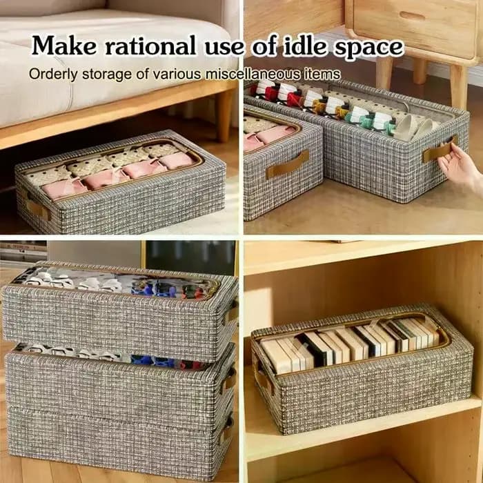 Boîte de rangement pliable pour chaussures sous le lit