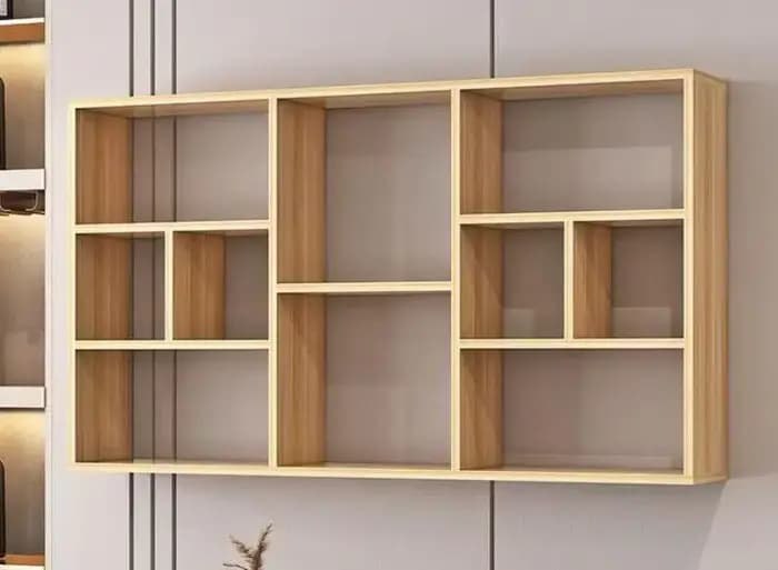 Étagère murale de rangement, panneau de séparation flottant, étagère personnalisée en bois massif, panneau de support, présentoir mural.