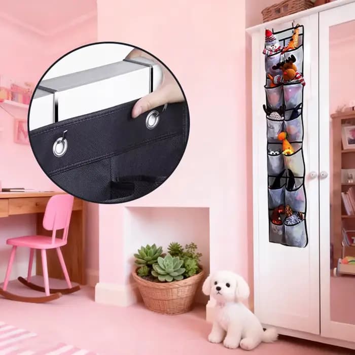 Organisateur de rangement pour chaussures suspendu sur la porte