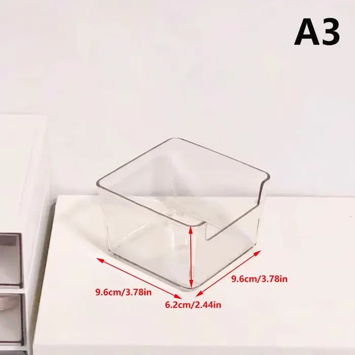 Boîte de rangement en acrylique transparente pour cosmétiques de bureau, masques faciaux et produits