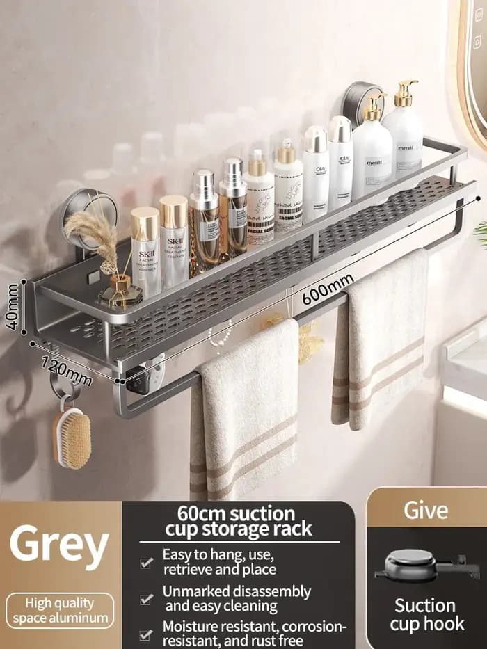 Support de salle de bain à ventouse sans perceuse