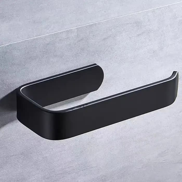 Porte-serviettes de salle de bain blanc sans perçage, support mural auto-adhésif noir pour serviette