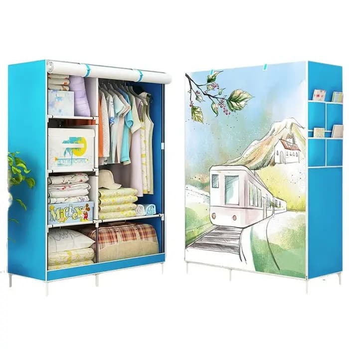 1 armoire portable pour vêtements avec housse en tissu non tissé, rangement anti-poussière pour chambre à coucher, armoire démontable et assemblable, armoire pour salon, armoire robuste et durable, le