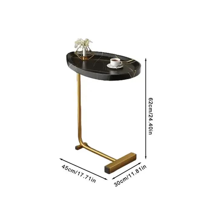 Table de bout en forme de C pour café et thé, canapé fin, petit meuble TV, cadre en métal, étroit, r