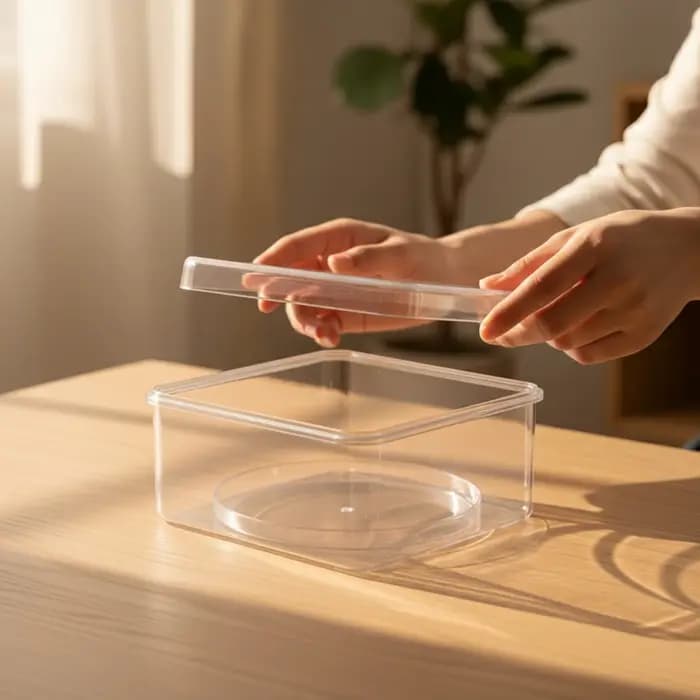 Boîte de rangement pour gâteaux de thé en plastique avec couvercle, organisateur anti-poussière et discret pour collectionneurs, comptoir, étagère