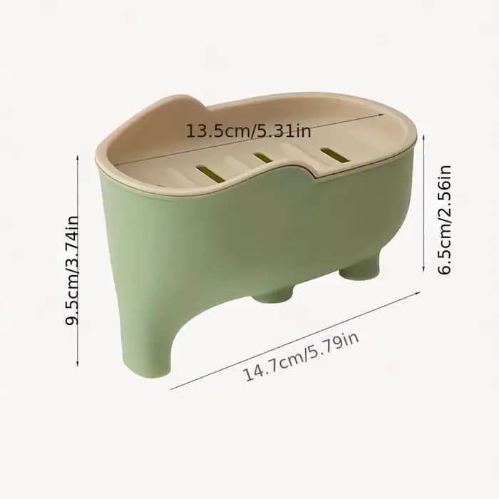 Boîte à savon double couche en forme d'éléphant