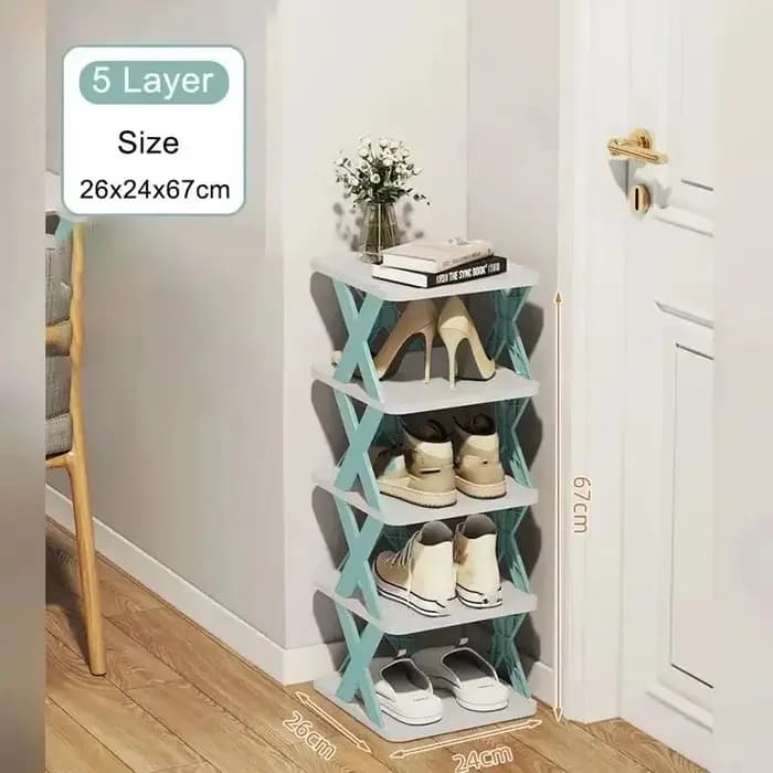 1Pc nouveau étagère à chaussures multicouche ménage empilable armoire à chaussures gain de place sto