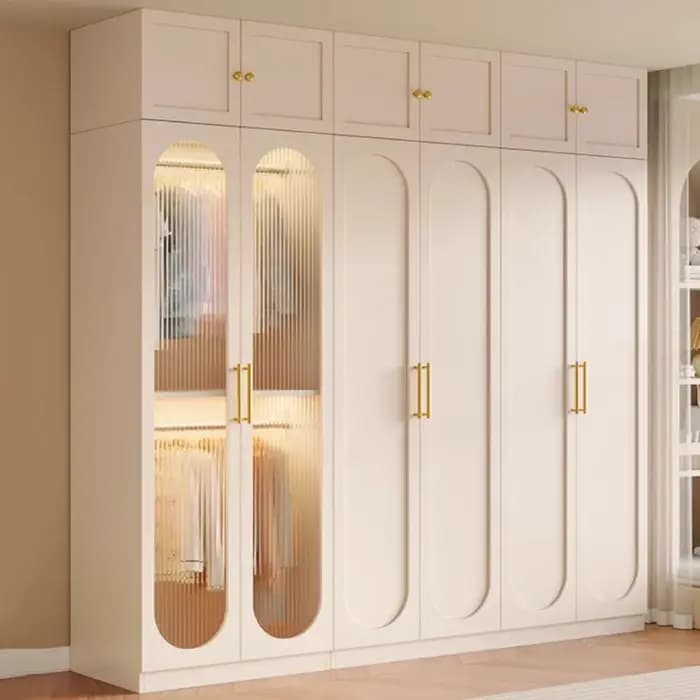Organisateur De rangement armoire De luxe placard en bois massif armoire vitrine en verre Armario Armable De Ropa meubles chambre