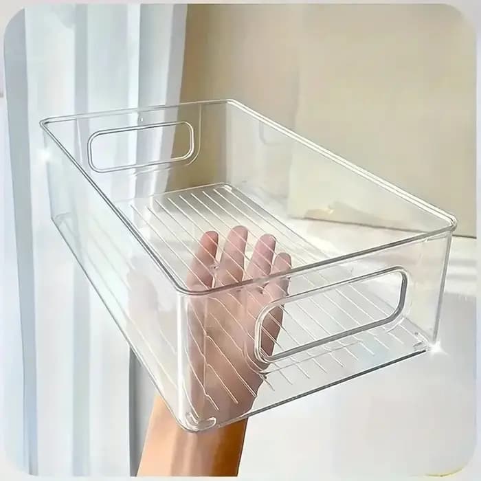 Boîte de rangement de bureau de grande capacité, boîte de rangement transparente, empilable, réutili