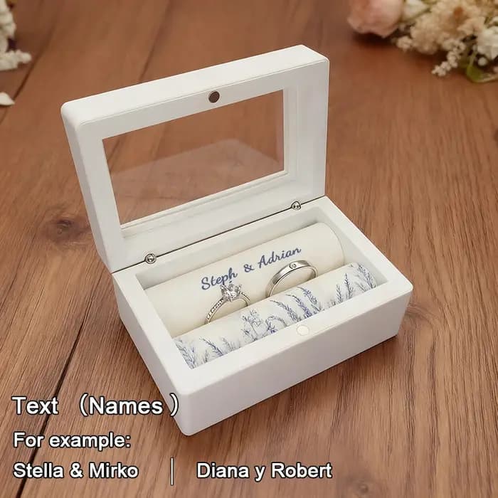 Support de boîte à bagues de mariage personnalisé