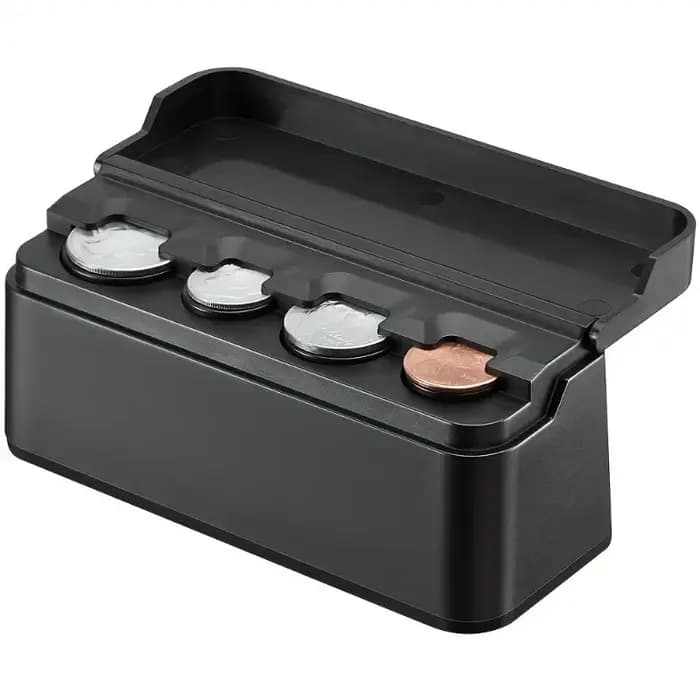 Boîte de rangement de pièces de monnaie de voiture – Convient à la maison et à la voiture – Coffre-f