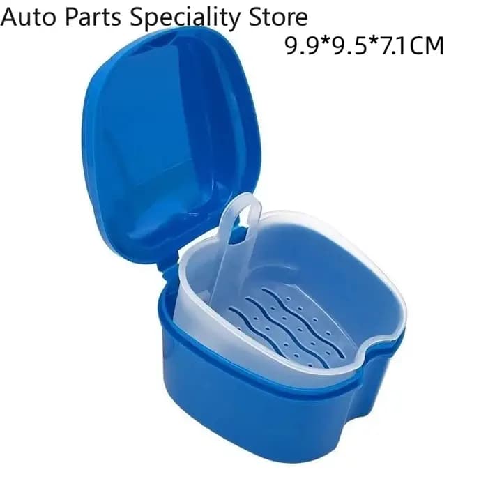 Boîte de rangement pour prothèses dentaires avec filet suspendu – Étui de nettoyage pour dents artif