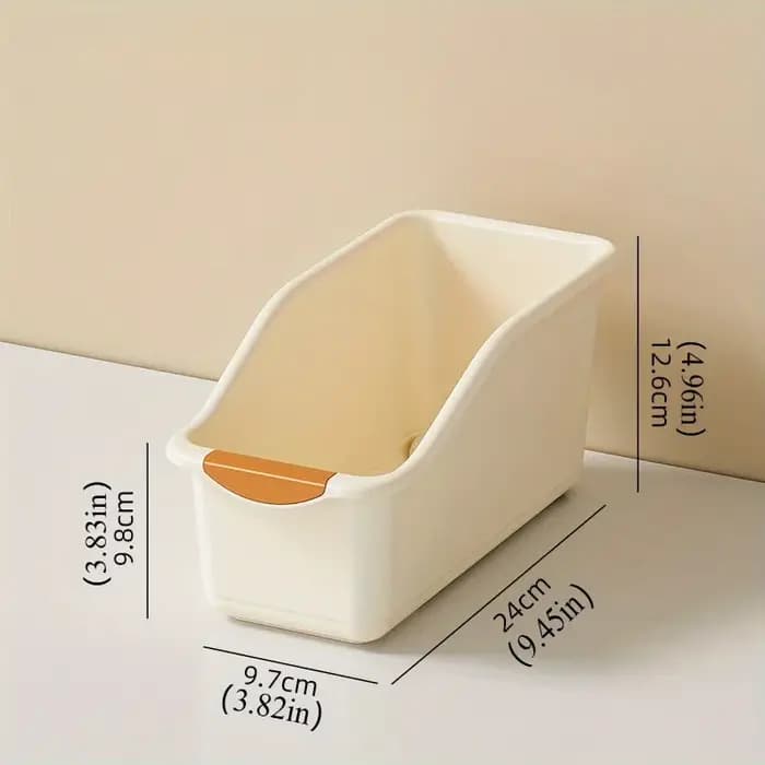 Ensemble de bacs de rangement en plastique incurvés-boîtes d'organisation polyvalentes pour fournitures de nettoyage et essentiels ménagers