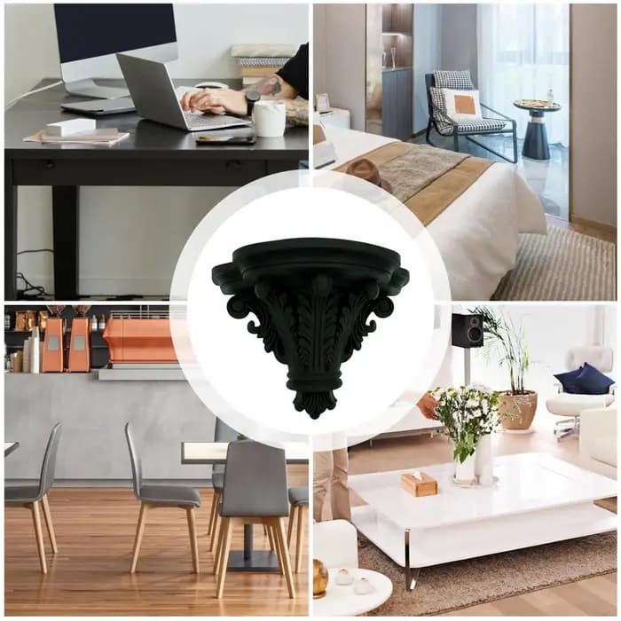 Étagères flottantes modernes robustes noires pour rangement mural, décoration intérieure, bureau, appartement, ferme, hôtel