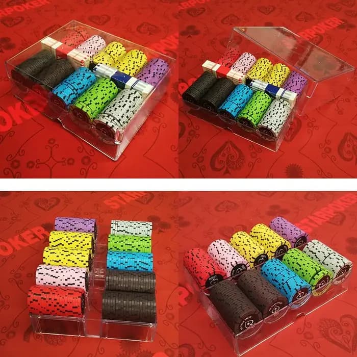 Boîte à jetons en acrylique transparent à 10 compartiments avec couvercle
