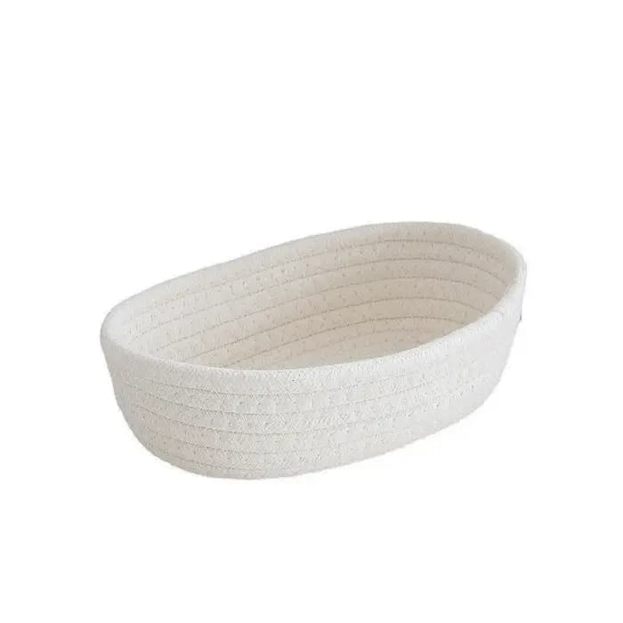 Panier de rangement en corde de coton tressée style nordique pour bureau
