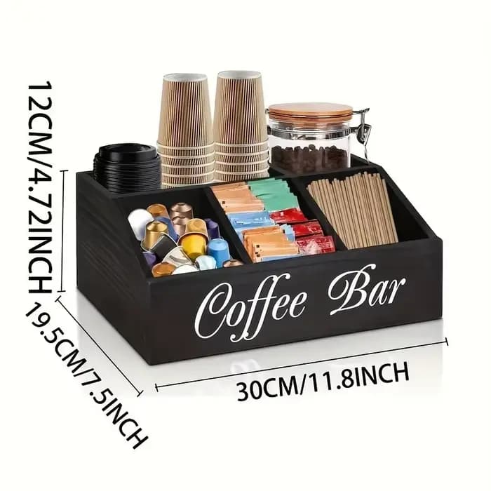 Boîte de rangement de café en bois