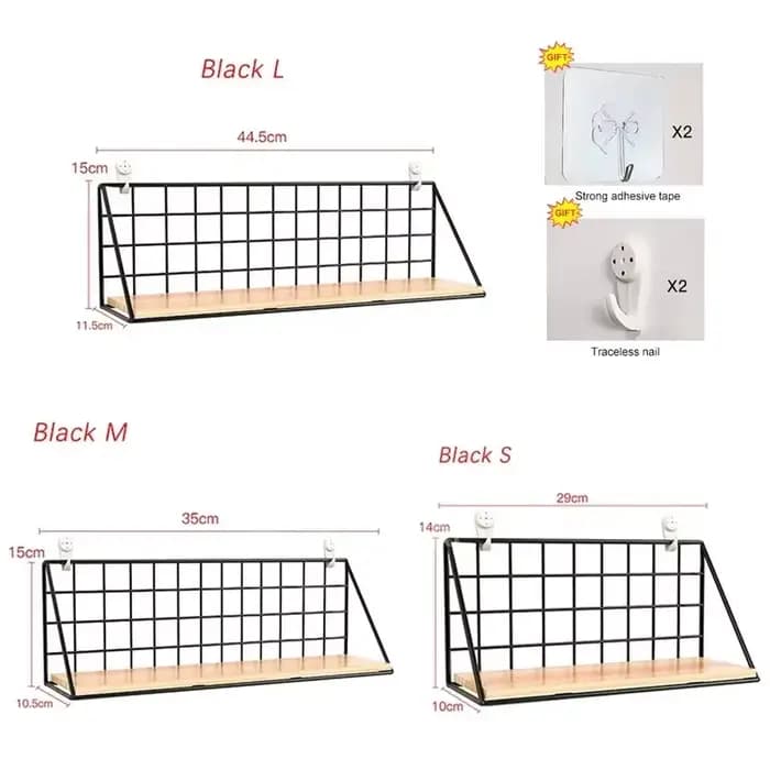 Étagères murales en bois sans perçage - Étagère de rangement suspendue et support décoratif pour le salon